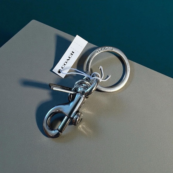 NWT COACH Heart & Bolt Silver Tone Bag Charm Or Key Ring Purple Black Yellow - Picture 6 of 8